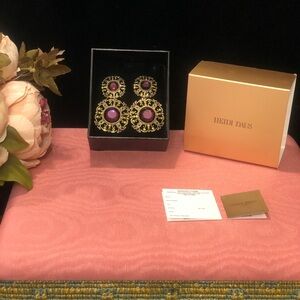 NIB Vintage Heidi Daus Amthyst Statement Earrings